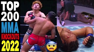 Top 200 MMAs BEST BRUTAL KNOCKOUTS of the Year 2022😨 [upl. by Hcahsem769]