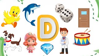 D words for kids  words start with letter D  D letter words abcdlearning [upl. by Zusman]