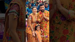 shilpashetty With Cute family Dancing At ganpativisarjan At her Residence ❤️trendingshorts short [upl. by Rockie]