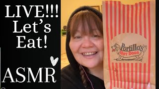 ASMR Chicago PORTILLO’s MUKBANG 😋  whispering QampA ramble LIVE ❤️ [upl. by Nilhsa]