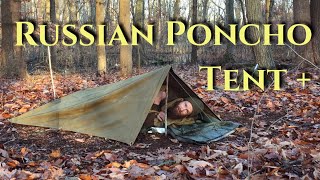 Russian Poncho Tent  Plash Palatka Canvas Tarp Shelter [upl. by Eiramyllek]