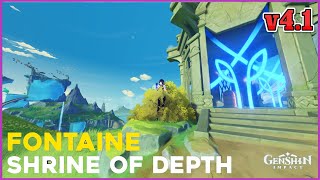 All Fontaine Hydro Shrine Of Depths Locations  v41 Guide  Genshin Impact [upl. by Dranoc]