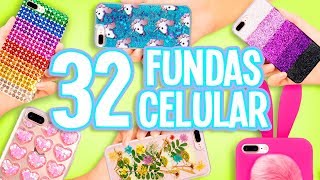 32 IDEAS PARA HACER FUNDAS PARA TU CELULAR ❤️COMPILACIÓN  Tutoriales Belen [upl. by Key]