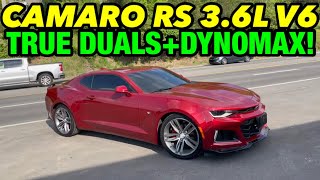 2016 Chevy Camaro RS 36L V6 True Dual Exhaust w DYNOMAX RACE BULLETS [upl. by Anelac]