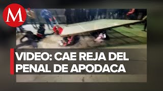 Reja del penal de Apodaca cae sobre familiares y camarógrafos durante protestas [upl. by Melvin607]