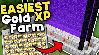 Easiest Gold XP Farm Minecraft Bedrock 121 [upl. by Eelyrag]