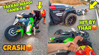 Takkar Mardi😡 THAR Se Ninja 300 and Danik CRASHED SUPERBIKE Modification Preparation for Ladakh Ride [upl. by Kerman]