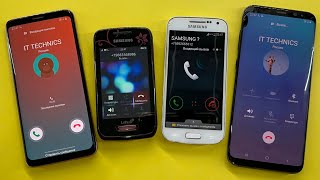 Incoming amp Outgoing Calls Samsung Galaxy S8 vs S9  Samsung Wave Y vs Samsung S4 [upl. by Meehahs]