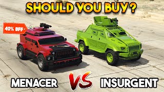 GTA 5 ONLINE  MENACER DISCOUNTED VS INSURGENT SHOULD YOU BUY [upl. by Noyad]