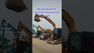 The Sany brand 75 excavator is being tested on site [upl. by Narej]