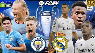 FC 24  Real Madrid vs Manchester City Ft MbappeHaalandRonaldo  UEFA Champions League Final 4K [upl. by Yuri723]