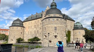 Sweden City Walks Örebro Along the river to the castle and Open Air art exhibition [upl. by Ytok]