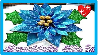 Flor de Nochebuena de Foami  Miky Ru [upl. by Garber786]