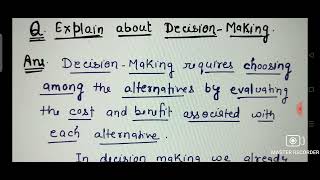 Explain about DECISION  MAKING  Class 11 Psychology Ch8 THINKING [upl. by Ruben35]