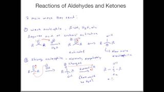 Aldehydes and ketones general reactivity [upl. by Eikram221]