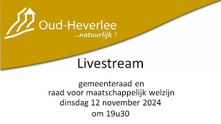 Gemeenteraad en raad voor maatschappelijke welzijn  12 november 2024  19u30 [upl. by Scurlock941]