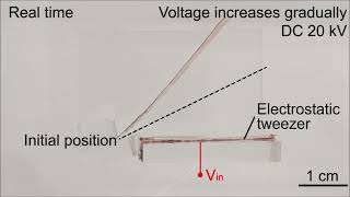 SingleElectrode Electrostatic Repulsion Phenomenon for Remote Actuation and Manipulation Movie 2 [upl. by Aicatsana88]