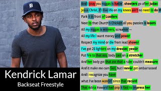 Backseat Freestyle by Kendrick Lamar  Rhyme Check lyric video [upl. by Salkcin477]