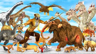 Death Run Who Will Win the Fight Saber Tooth Vs Woolly Mammoth Dinosaurs Hydra Animal Revolt Battle [upl. by Yssim]