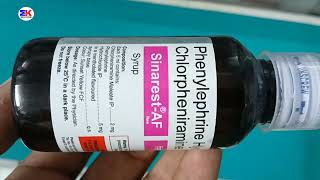 Sinarest Af Suspension  Chlorpheniramine Maleate and Phenylephrine Sodium Menthol Syrups  Sinarest [upl. by Racso]