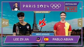 LEE ZII JIA 🇲🇾 vs PABLO ABIAN 🇪🇸 LIVE Paris 2024 OLY Badminton LIVE Darence Chan Watchalong [upl. by Drewett609]