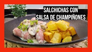 SALCHICHAS EN SALSA DE CHAMPIÑONES PORTOBELLO [upl. by Corilla992]