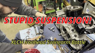 1972 XLCH Ironhead Swingarm Rebuild and reinstall NOT FUN Sportster Problems [upl. by Aala794]