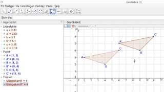 GeoGebra  52 Flytt objekt med vektor M [upl. by Robins664]