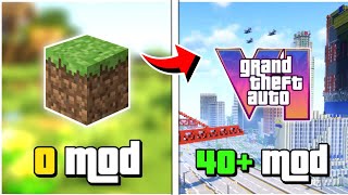 Turning Minecraft Into GTA 6 With 40 Different Mods [upl. by Aneerehs989]