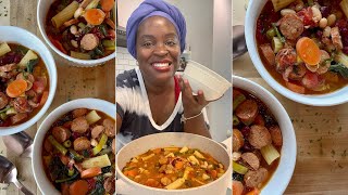 Everything In The Pot Minestrone Soup  Thick And Hearty Soup Recipe  How To Cook [upl. by Laing]