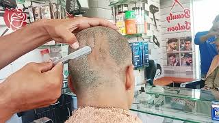 sensitive skinolder dandruffhead shave🥵with razor bladesdanihairdressertalent6172 [upl. by Barfuss]