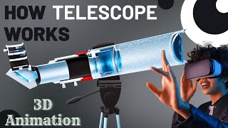 How Telescope Works  3D animation telescope science how physics 3d explore universe [upl. by Sall]