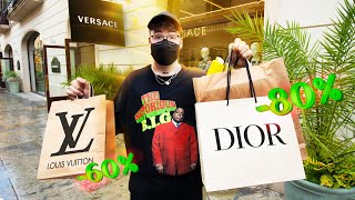 COMPRANDO EN UN OUTLET DE LUJO 50 de rebajas en GUCCI DIOR PRADA VERSACE [upl. by Botti]