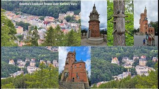 Goethes Lookout Tower over Karlovy Vary in Czech Republic [upl. by Aanas]