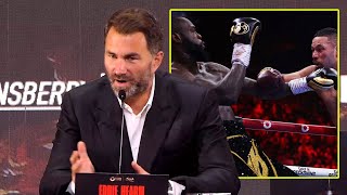 DISASTER Eddie Hearn on STRANGE Deontay Wilder after CRUSHING LOSS to Joe parker [upl. by Dean]