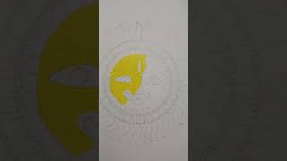 How to draw madhubani sun 🌞 painting Acrylic painting tutorial Madhubani Painting shorts [upl. by Drofub480]