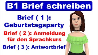 Prüfung B1  DTZ  Brief schreiben 2020  3 wichtige Briefe [upl. by Iderf204]