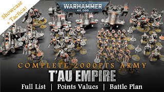 TAU EMPIRE 10th Edition 2000pts List Warhammer 40K Complete Army Showcase  Tactica [upl. by Whitman]