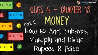 Class 4 Chapter Money Word Problems [upl. by Asaert]