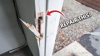 How To Replace And Repair Broken Door Jamb Kicked In Or Damaged  DIY Step By Step Tutorial Easy FIX [upl. by Pantin]