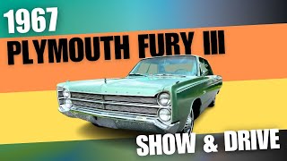 1967 Plymouth Fury III 4dr Hardtop Classic MoPar 318 V8 Car show and drive [upl. by Arlee501]