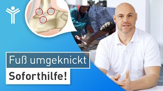 Fuß umgeknickt ⚡️ Soforthilfe Was tun bei Sprunggelenkverletzung  PECHRegel [upl. by Dnomra]