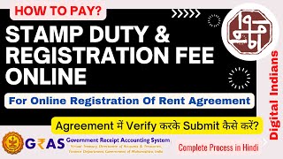 How To Pay Stamp Duty and Registration Fee Online On GRAS Mahakosh For Online Rent Agreement igr [upl. by Idyak313]