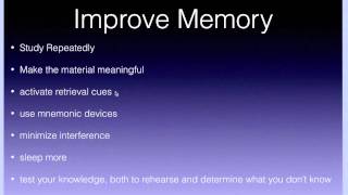 AP Psychology  Memory  Part 5  Ways to Improve Memory [upl. by Bryce]