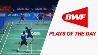 Plays Of The Day  Badminton SF – Dubai World Superseries Finals 2015 [upl. by Holli]