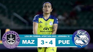 Mazatlan Femenil vs Puebla 34 Resumen Goles 2023 [upl. by Davin]