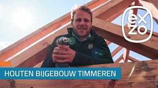 Timmeren met Timo 3  Hoe plaats je een gebinte voor een bijgebouw [upl. by Annahahs]