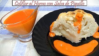 Coliflor al Horno con Salsa de Piquillo  Receta de Cocina en Familia [upl. by Lias]