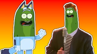 Bluey Becomes Pickle Rick and Meets Pickle Rick Astley [upl. by Dahsraf]