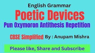 Poetic Device  Literary Devices  Explanation in Hindi  English [upl. by Shela169]